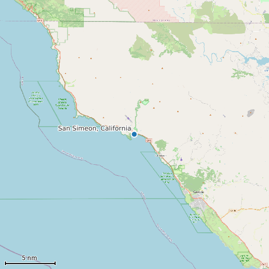 Map of San Simeon, California Tide Prediction Station