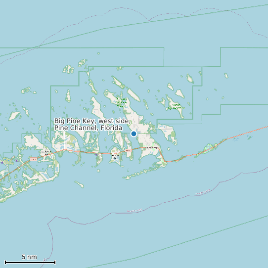 Map of Big Pine Key, west side, Pine Channel, Florida Tide Prediction Station