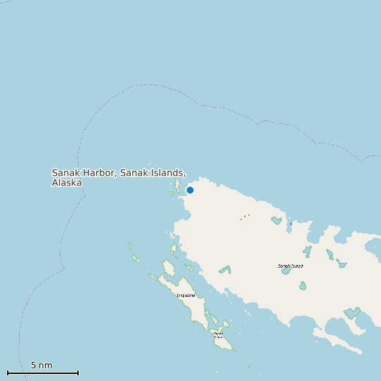 Map of Sanak Harbor, Sanak Islands, Alaska Tide Prediction Station