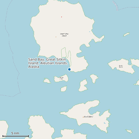 Map of Sand Bay, Great Sitkin Island, Aleutian Islands, Alaska Tide Prediction Station