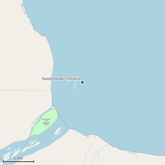 Map of Sand Head, Ontario Tide Prediction Station