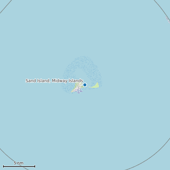 Map of Sand Island, Midway Islands Tide Prediction Station