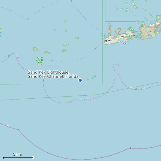 Map of Sand Key Lighthouse, Sand Key Channel, Florida Tide Prediction Station
