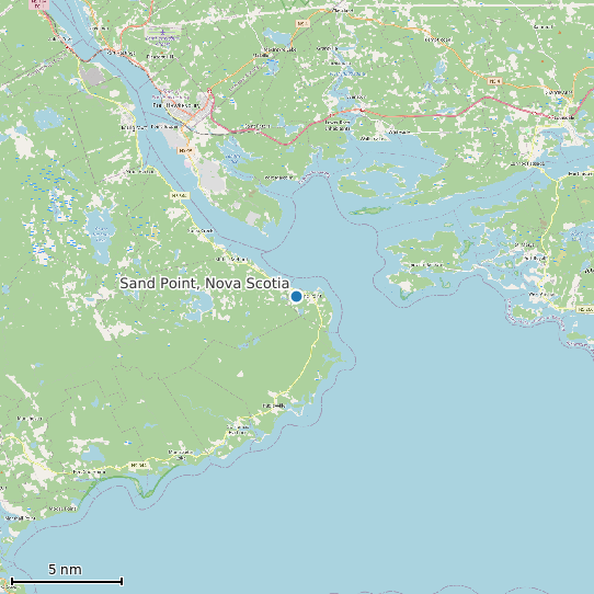 Map of Sand Point, Nova Scotia Tide Prediction Station