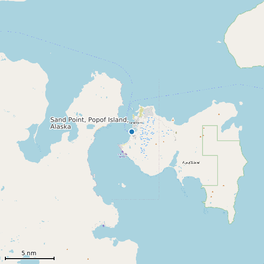 Map of Sand Point, Popof Island, Alaska Tide Prediction Station