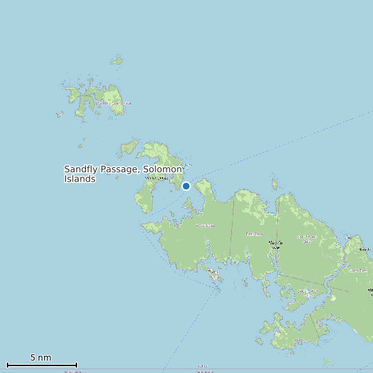 Map of Sandfly Passage, Solomon Islands Tide Prediction Station