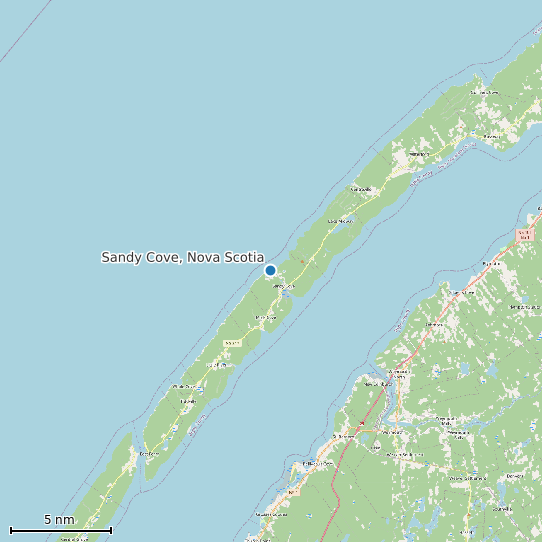 Map of Sandy Cove, Nova Scotia Tide Prediction Station