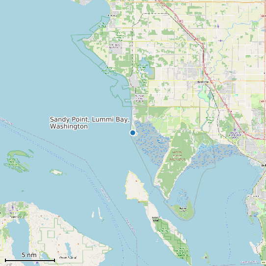 Map of Sandy Point, Lummi Bay, Washington Tide Prediction Station