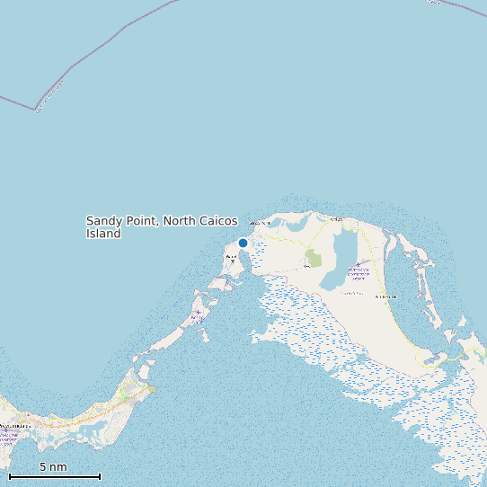 Map of Sandy Point, North Caicos Island Tide Prediction Station