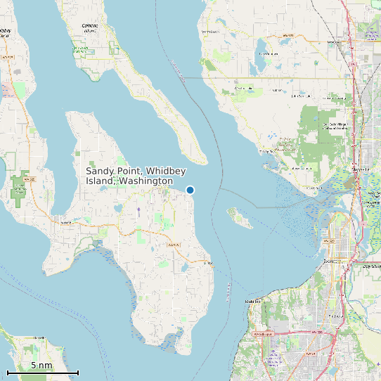Map of Sandy Point, Whidbey Island, Washington Tide Prediction Station