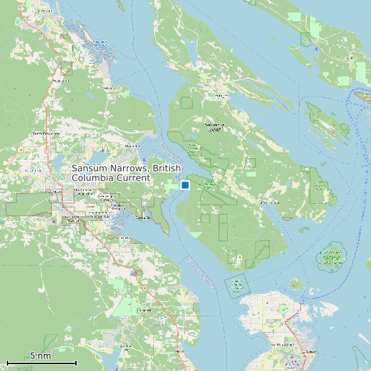 Map of Sansum Narrows, British Columbia Current Prediction Station