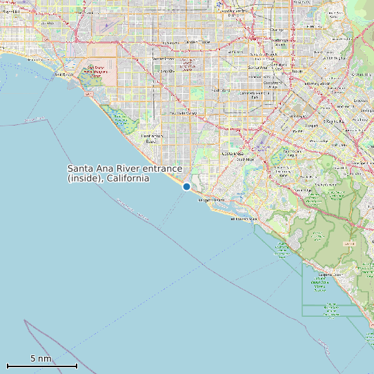 Map of Santa Ana River entrance (inside), California Tide Prediction Station