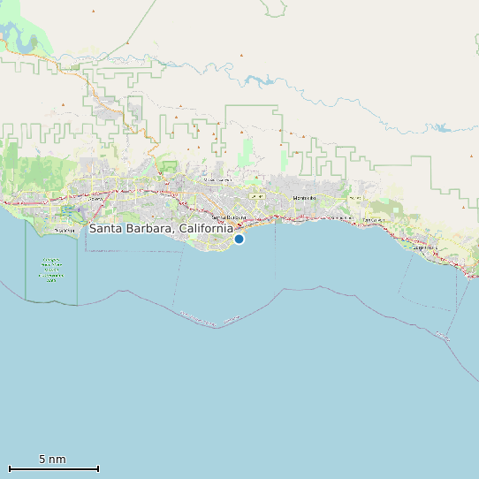 Map of Santa Barbara, California Tide Prediction Station