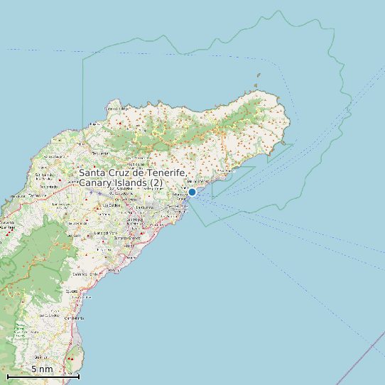 Map of Santa Cruz de Tenerife, Canary Islands (2) Tide Prediction Station