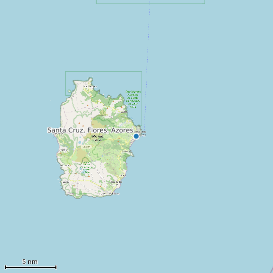 Map of Santa Cruz, Flores, Azores Tide Prediction Station