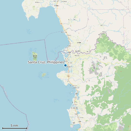 Map of Santa Cruz, Philippines Tide Prediction Station