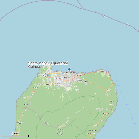 Map of Santa Isabel, Equatorial Guinea Tide Prediction Station