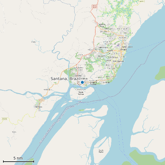 Map of Santana, Brazil Tide Prediction Station