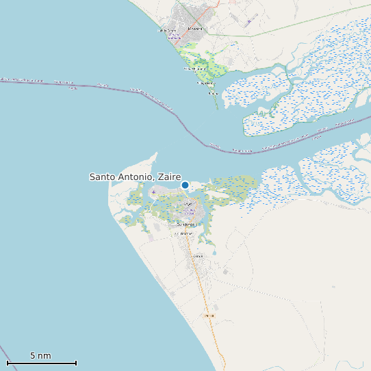 Map of Santo Antonio, Zaire Tide Prediction Station