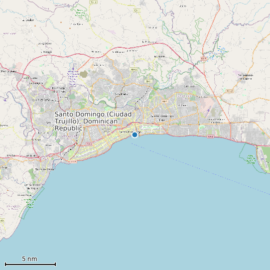 Map of Santo Domingo (Ciudad Trujillo), Dominican Republic Tide Prediction Station