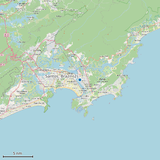 Map of Santos, Brazil (2) Tide Prediction Station