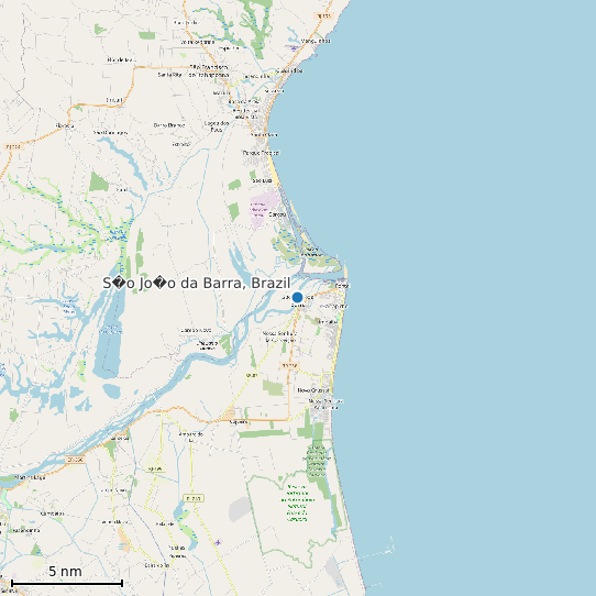 Map of S�o Jo�o da Barra, Brazil Tide Prediction Station