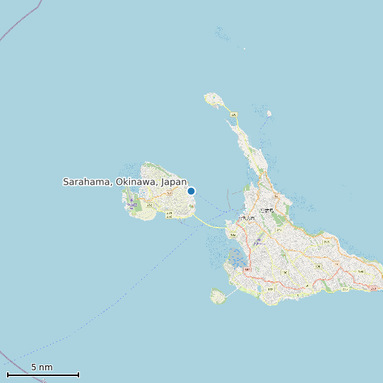 Map of Sarahama, Okinawa, Japan Tide Prediction Station