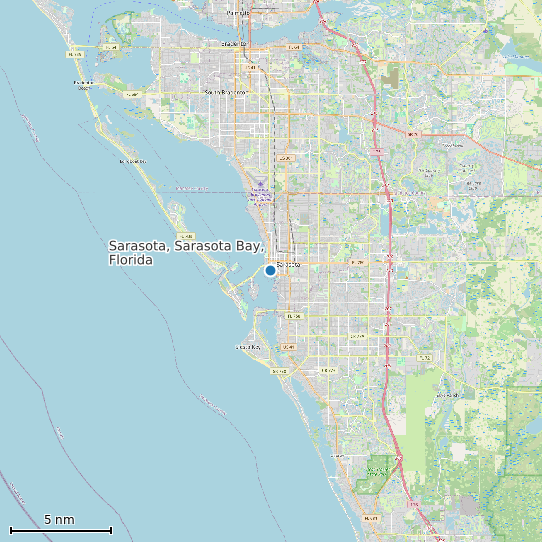 Map of Sarasota, Sarasota Bay, Florida Tide Prediction Station