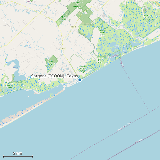 Map of Sargent (TCOON), Texas Tide Prediction Station