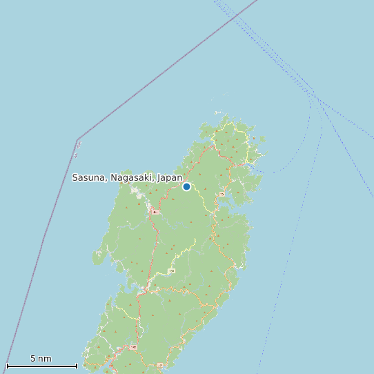 Map of Sasuna, Nagasaki, Japan Tide Prediction Station
