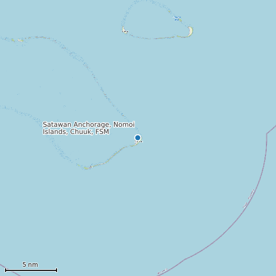 Map of Satawan Anchorage, Nomoi Islands, Chuuk, FSM Tide Prediction Station
