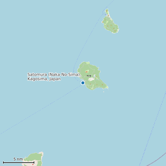 Map of Satomura (Naka-No-Sima), Kagosima, Japan Tide Prediction Station