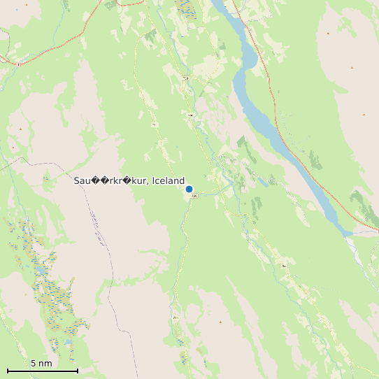 Map of Sau��rkr�kur, Iceland Tide Prediction Station