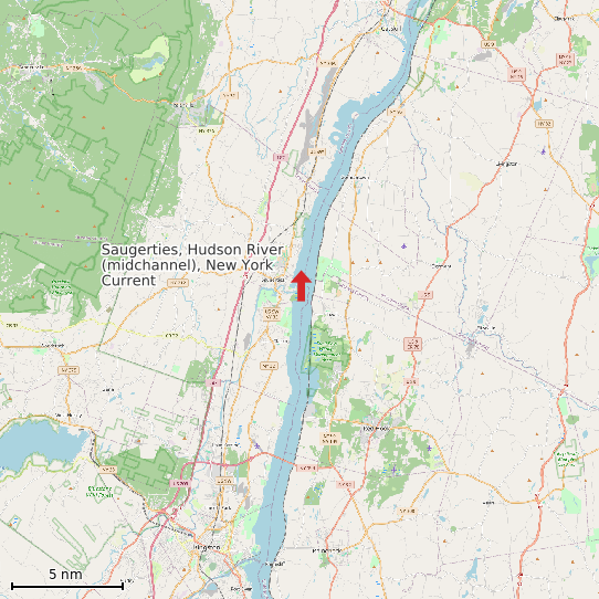 Map of Saugerties, Hudson River (midchannel), New York Current Prediction Station