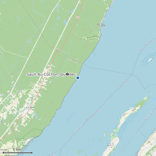 Map of Sault-Au-Cochon, Qu�bec Tide Prediction Station