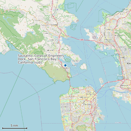 Map of Sausalito, Corps of Engineers Dock, San Francisco Bay, California (sub) Tide Prediction Station