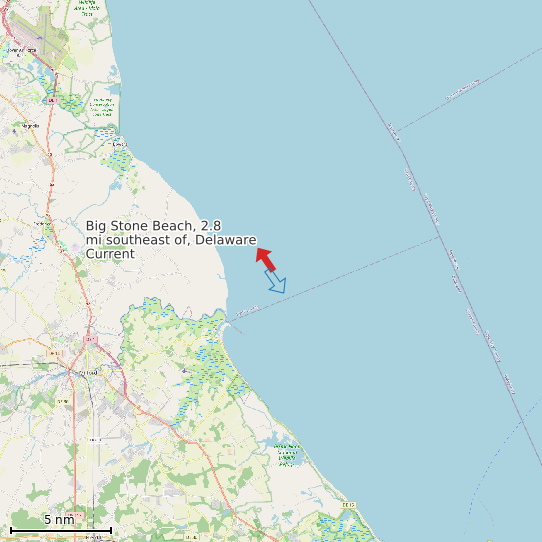Map of Big Stone Beach, 2.8 mi southeast of, Delaware Current Prediction Station