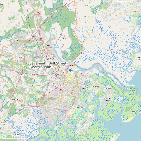 Map of Savannah (Bull Street), Georgia (sub) Tide Prediction Station