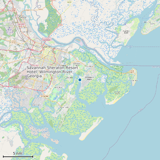 Map of Savannah Sheraton Resort Hotel, Wilmington River, Georgia Tide Prediction Station