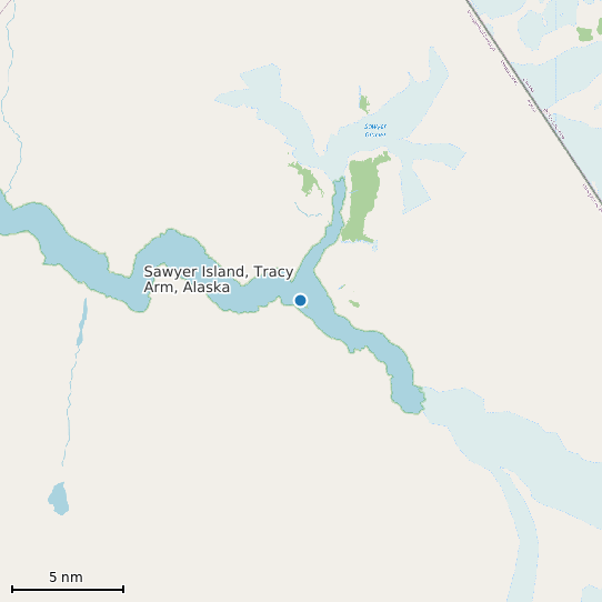 Map of Sawyer Island, Tracy Arm, Alaska Tide Prediction Station