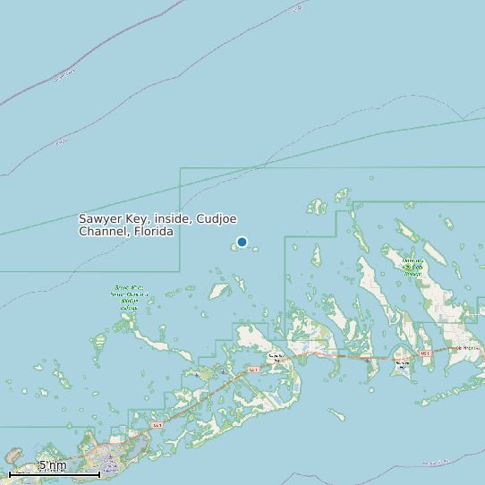 Map of Sawyer Key, inside, Cudjoe Channel, Florida Tide Prediction Station