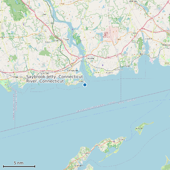 Map of Saybrook Jetty, Connecticut River, Connecticut Tide Prediction Station