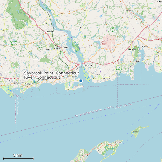 Map of Saybrook Point, Connecticut River, Connecticut Tide Prediction Station