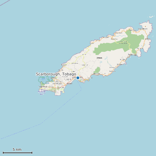 Map of Scarborough, Tobago Tide Prediction Station