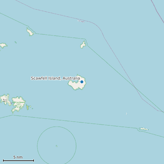 Map of Scawfell Island, Australia Tide Prediction Station