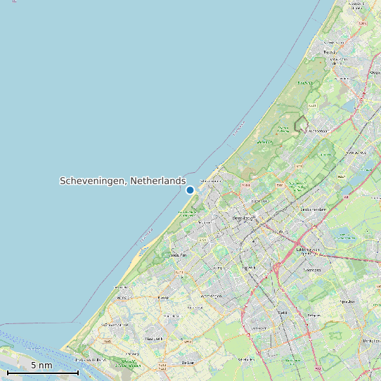 Map of Scheveningen, Netherlands Tide Prediction Station