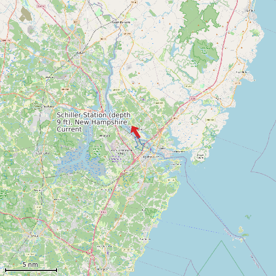 Map of Schiller Station (depth 9 ft), New Hampshire Current Prediction Station