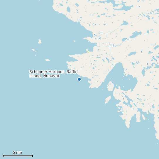 Map of Schooner Harbour, Baffin Island, Nunavut Tide Prediction Station