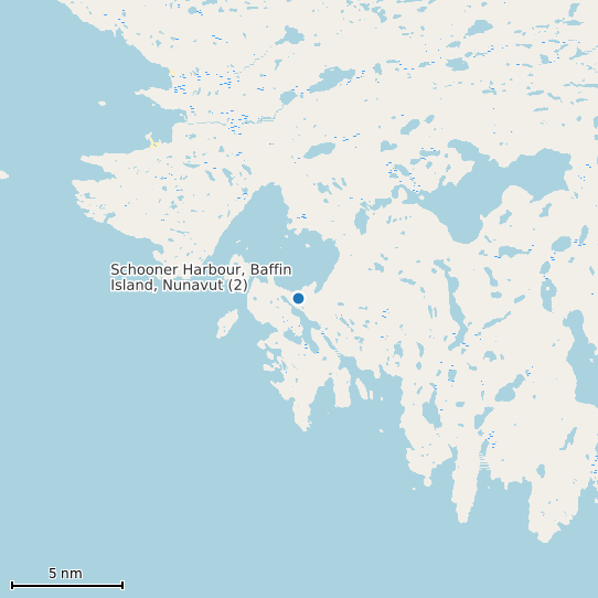 Map of Schooner Harbour, Baffin Island, Nunavut (2) Tide Prediction Station