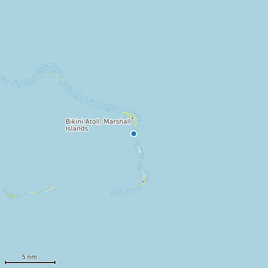 Map of Bikini Atoll, Marshall Islands Tide Prediction Station